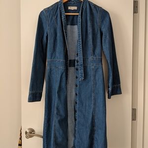 Madewell denim dress tie neck 2